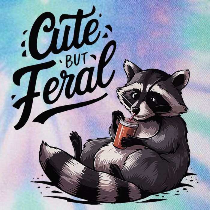 Cute But Feral Funny And Wild Raccoon Design Legacy Tie Dye Trucker Hat