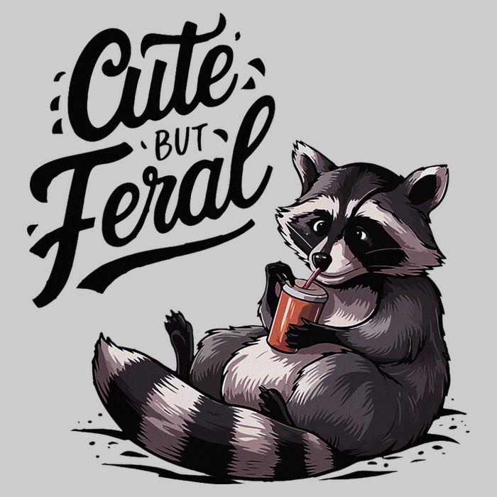 Cute But Feral Funny And Wild Raccoon Design Tie-Dye T-Shirt