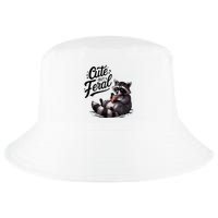 Cute But Feral Funny And Wild Raccoon Design Cool Comfort Performance Bucket Hat