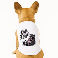 Cute But Feral Funny And Wild Raccoon Design Doggie Tank