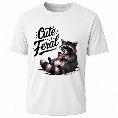 Cute But Feral Funny And Wild Raccoon Design Performance Shirt