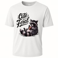 Cute But Feral Funny And Wild Raccoon Design Performance Shirt