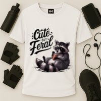 Cute But Feral Funny And Wild Raccoon Design Performance Shirt