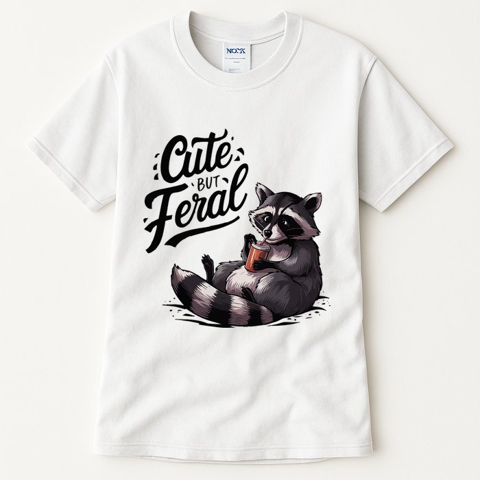 Cute But Feral Funny And Wild Raccoon Design Tall T-Shirt