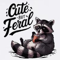 Cute But Feral Funny And Wild Raccoon Design Sustainable Bucket Hat