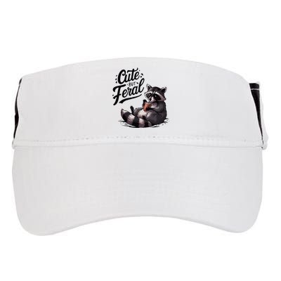 Cute But Feral Funny And Wild Raccoon Design Adult Drive Performance Visor