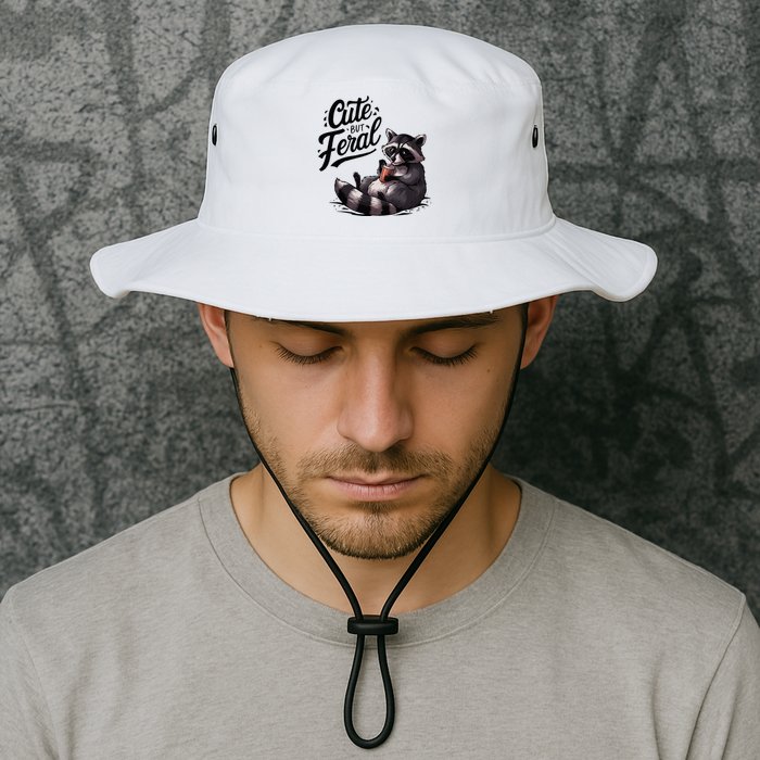 Cute But Feral Funny And Wild Raccoon Design Bucket Hat