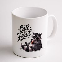 Cute But Feral Funny And Wild Raccoon Design Mug