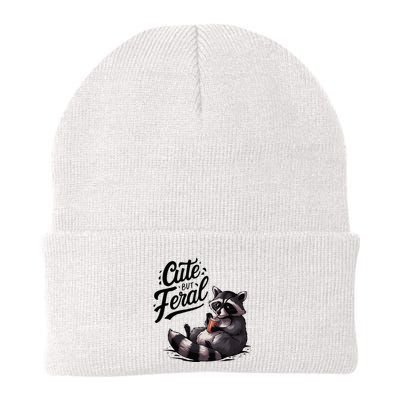 Cute But Feral Funny And Wild Raccoon Design Beanie