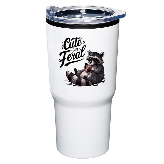 Cute But Feral Funny And Wild Raccoon Design Tumbler