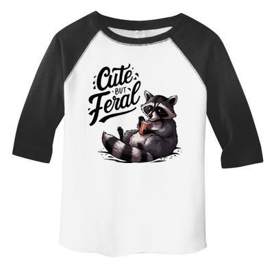 Cute But Feral Funny And Wild Raccoon Design Toddler Fine Jersey T-Shirt