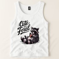 Cute But Feral Funny And Wild Raccoon Design Tank Top