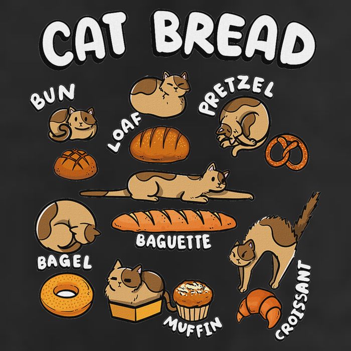 Cat Bread Foodie Kittten Pet Owner Loaf Lover Cat 7 Panel Mesh Trucker Snapback Hat