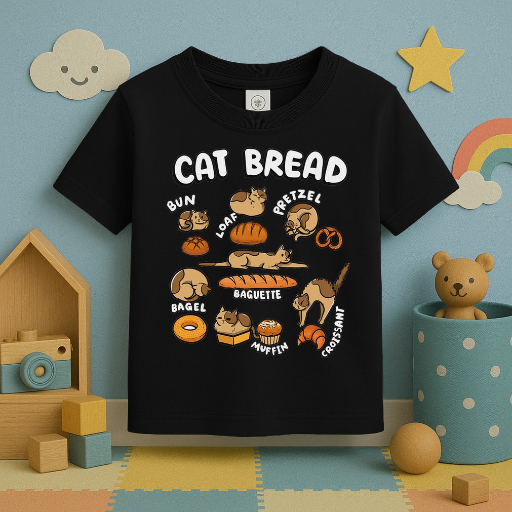 Cat Bread Foodie Kittten Pet Owner Loaf Lover Cat Toddler T-Shirt