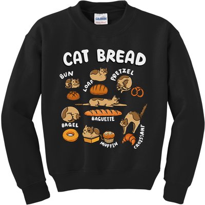 Cat Bread Foodie Kittten Pet Owner Loaf Lover Cat Kids Sweatshirt