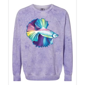 Colorful Betta Fish Swimming Colorblast Crewneck Sweatshirt