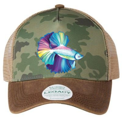 Colorful Betta Fish Swimming Legacy Tie Dye Trucker Hat