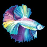 Colorful Betta Fish Swimming Backpack