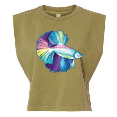 Colorful Betta Fish Swimming Garment-Dyed Women's Muscle Tee