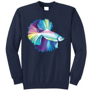 Colorful Betta Fish Swimming Tall Sweatshirt