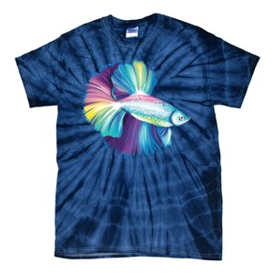 Colorful Betta Fish Swimming Tie-Dye T-Shirt