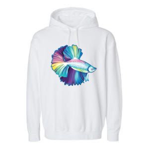 Colorful Betta Fish Swimming Garment-Dyed Fleece Hoodie