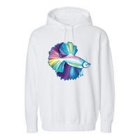 Colorful Betta Fish Swimming Garment-Dyed Fleece Hoodie