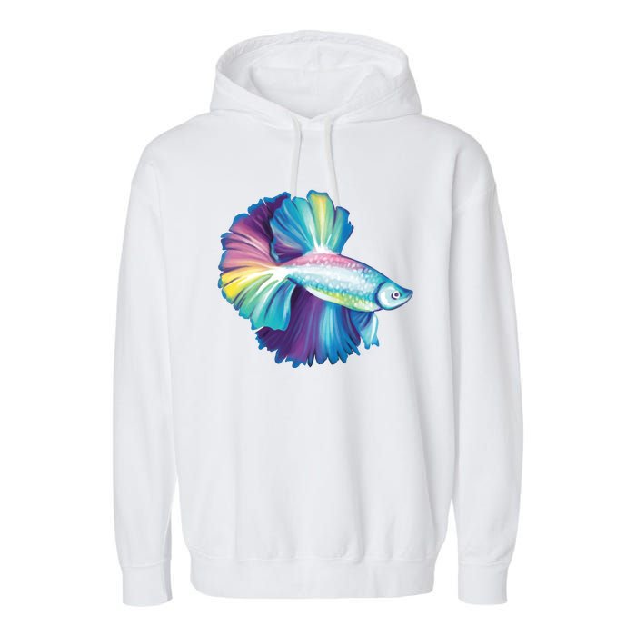 Colorful Betta Fish Swimming Garment-Dyed Fleece Hoodie