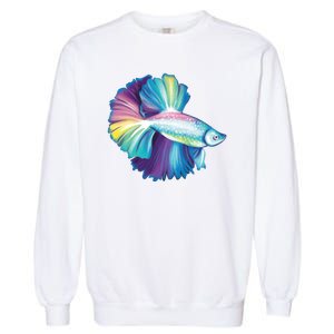 Colorful Betta Fish Swimming Garment-Dyed Sweatshirt