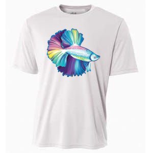 Colorful Betta Fish Swimming Cooling Performance Crew T-Shirt