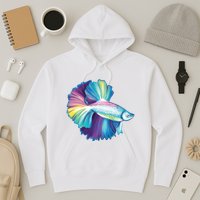 Colorful Betta Fish Swimming Hoodie