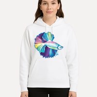 Colorful Betta Fish Swimming Hoodie