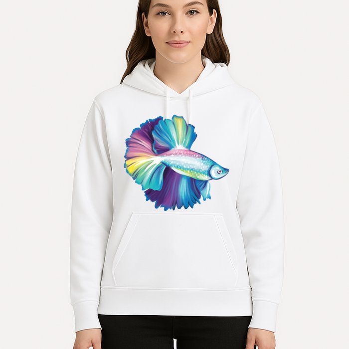Colorful Betta Fish Swimming Hoodie