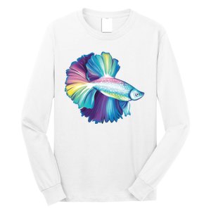 Colorful Betta Fish Swimming Long Sleeve Shirt