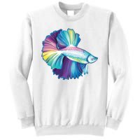 Colorful Betta Fish Swimming Sweatshirt