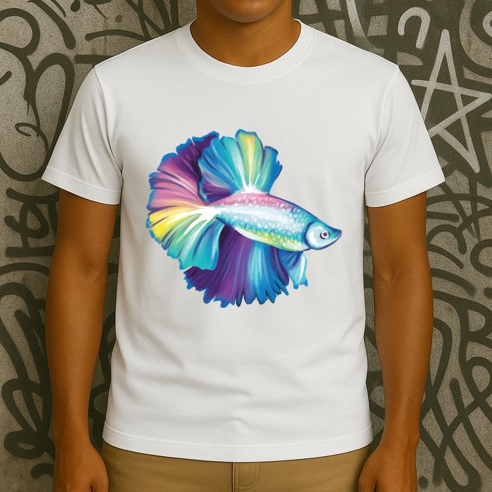 Colorful Betta Fish Swimming T-Shirt