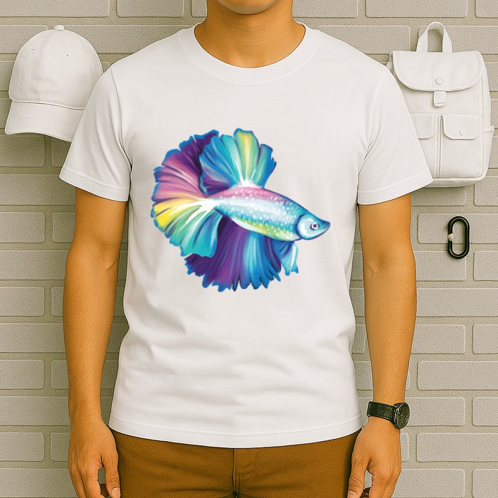 Colorful Betta Fish Swimming T-Shirt