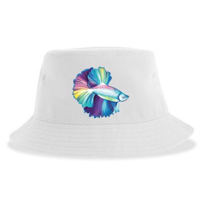 Colorful Betta Fish Swimming Sustainable Bucket Hat