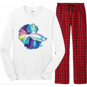 Colorful Betta Fish Swimming Long Sleeve Pajama Set