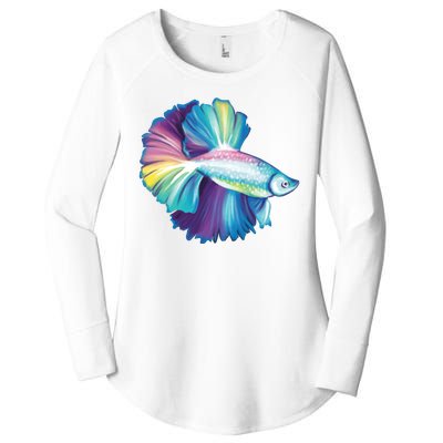 Colorful Betta Fish Swimming Women's Perfect Tri Tunic Long Sleeve Shirt