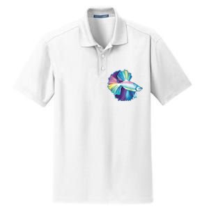 Colorful Betta Fish Swimming Dry Zone Grid Polo