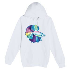 Colorful Betta Fish Swimming Premium Pullover Hoodie