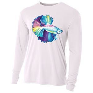 Colorful Betta Fish Swimming Cooling Performance Long Sleeve Crew