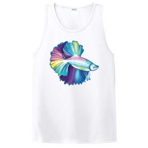 Colorful Betta Fish Swimming PosiCharge Competitor Tank