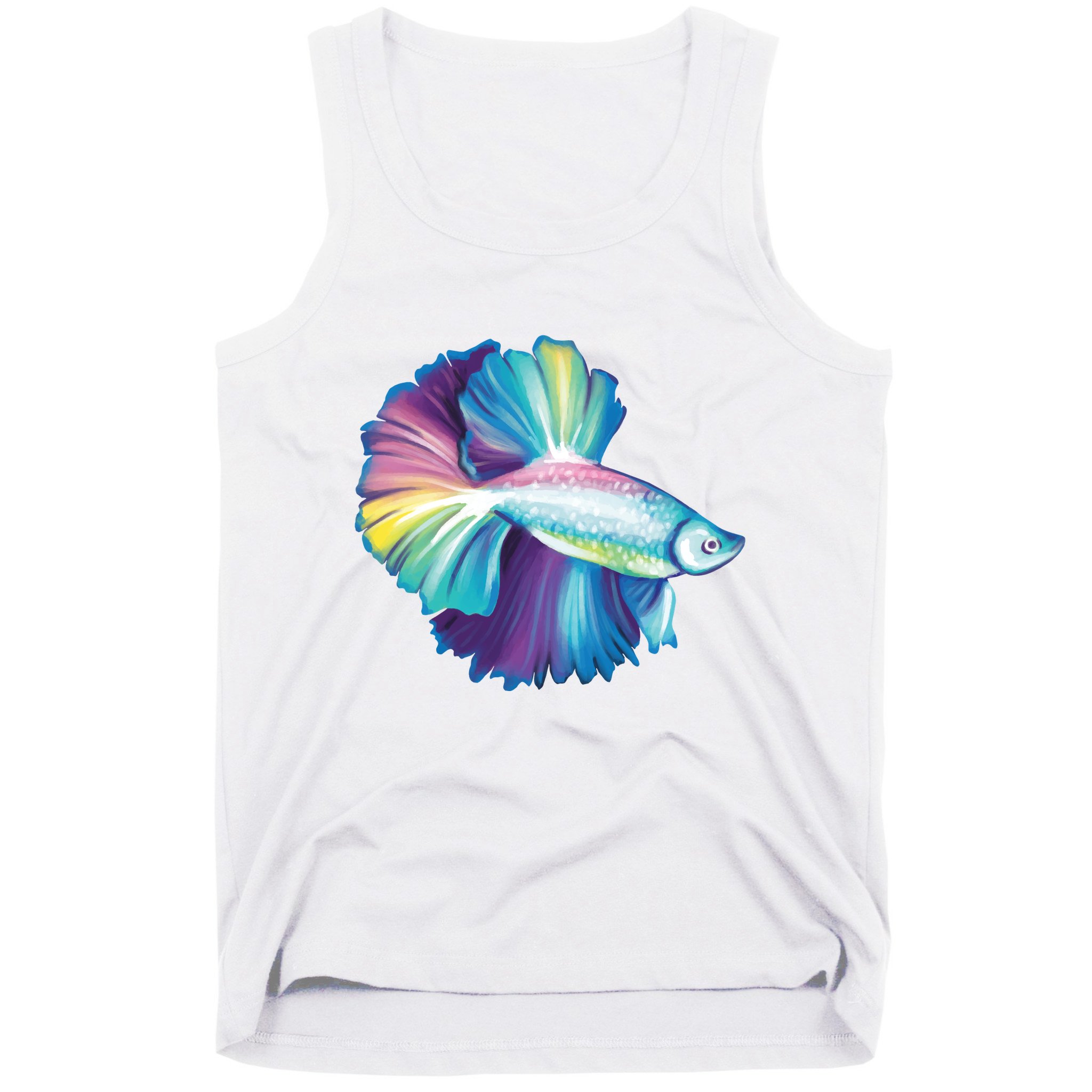 Colorful Betta Fish Swimming Tank Top