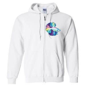 Colorful Betta Fish Swimming Full Zip Hoodie