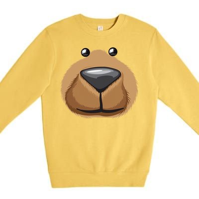 Cute Bear Face Costume Funny Halloween Teddy DIY Gift Premium Crewneck Sweatshirt