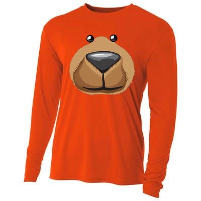 Cute Bear Face Costume Funny Halloween Teddy DIY Gift Cooling Performance Long Sleeve Crew