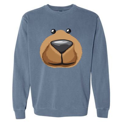 Cute Bear Face Costume Funny Halloween Teddy DIY Gift Garment-Dyed Sweatshirt