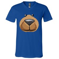 Cute Bear Face Costume Funny Halloween Teddy DIY Gift V-Neck T-Shirt